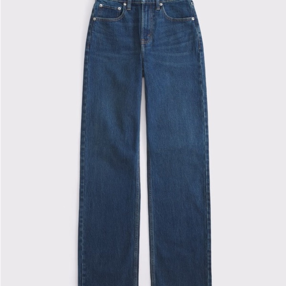 Abercrombie & Fitch Women's Curve Love High Rise 90s Relaxed Frayed Hem Jean - Picture 8 of 10